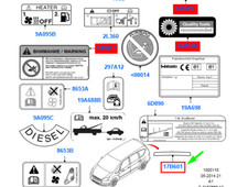 FORD GALAXY MK2 Autocollant réflecteur adhésif pour hayon arrière 1461029