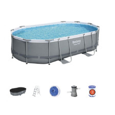 Bestway 56448 Piscine Steel Pro Max Ovale 488x305x107 CM Avec Cadre Pompe Filtre