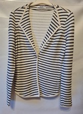 Blazer D'été  À  Rayures Bleu-marine,  Blanc LIU-JO JEAN Taille 42 FR