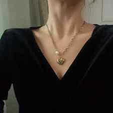 Collier coeur et perle nacré