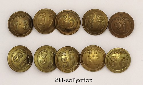 Lot boutons régiments - 10, -régiments