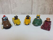Lot de 5 anciennes VOITURES en métal  -SCHTROUMPF - i PUFFI by ESCI -  1983 Peyo