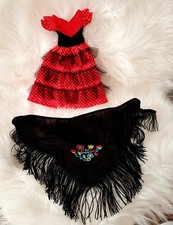 Vêtement poupée COROLLE KINRA GIRLS flamenco robe + châle neuf