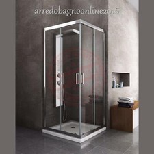Cabine de douche de 6 mm anguler carrè avec profil chromé et réversible H.190 cm