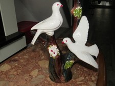 Bouteille GARNIER A Liqueur Décor Colombes Barbotine céramique  vintage