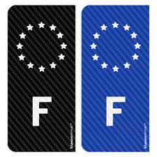 2 Stickers autocollant plaque immatriculation : F France - IE Carbone-Style