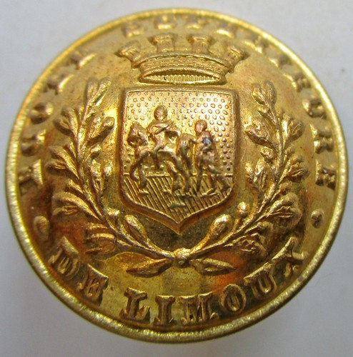 Bouton bombé métal doré