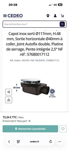 Bonde douche ultra plate - bonde, de