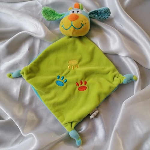 Doudou chien vert dos bleu - vert,,
