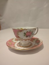 tasse et soucoupe royal albert lady carlyle – porcelaine anglaise – à restaurer