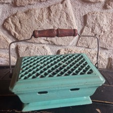 Fonte émaillée   chaufferette    antique enameled cast iron foot warmer  VINTAGE