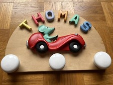 Porte manteau bois enfant avec prénom Thomas 3 Patères