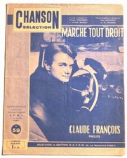 Partition vintage sheet music CLAUDE FRANCOIS : Marche Tout Droit * 60's Buggy