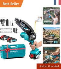 Tronçonneuse à Batterie Seesii 6' - Silencieuse et Sécurisée avec 2 Batteries