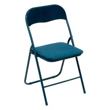 Chaise Pliante en Velours "Basic" 79cm Bleu