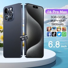 Smartphone i16 Pro Max débloqué Android 32 Go double SIM 6,8" téléphone portable