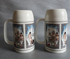 Arabia Finland 2 chopes "Saunatuoppi" en céramique design Bosse Osterberg