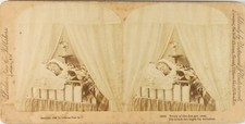 STEREO Enfants Rêve Dans son Lit, Photo Vintage Citrate 1899