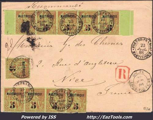 Martinique 1x10 sur cad - martinique, n°1x10
