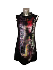 jolie robe satinée multicolore DIDIER PARAKIAN taille 38 fr (S-M) EXCELLENT ETAT