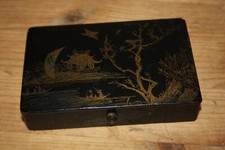 Boite Napoléon 3 Papier Maché décor Asie Asiatique