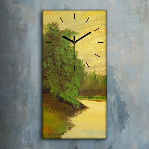 Horloge murale sur toile 30x60