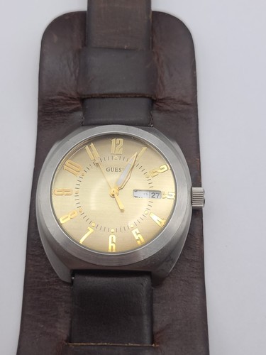 Guess gold dial silver tone - guess,