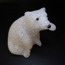 N9428 figurine sculpture ours polaire blanc lampe veilleuse éclairage art déco