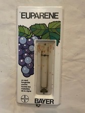 Plaque émaillée ancienne thermomètre "BAYER EURAPENE" 33X17 cm