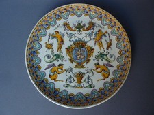 RARE PLAT A TARTE DECO MURALE FAÏENCE DE GIEN RENAISSANCE DECOR INEDIT DES 175