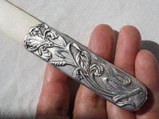 OUVRE LETTRE COUPE PAPIER ANCIEN ARGENT MASSIF ART NOUVEAU ANTIQUE LETTER OPENER