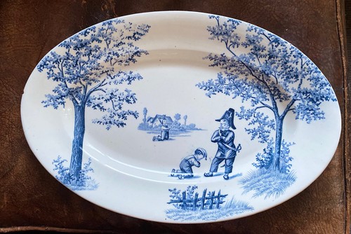 Plat ovale ancien - terre, de