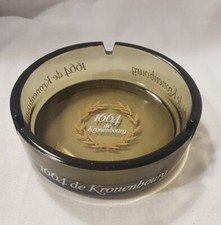 Cendrier publicitaire 1664 de Kronenbourg verre fumé ambré vintage