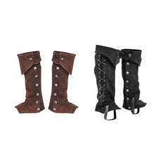 Faux Cuir Pirate Boot Cover Bandage Boots Case Steampunk Leg Guards