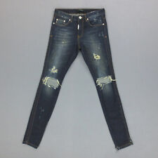 Jean Skinny Distressed Represent Knee Destroyer M Bleu Stonewash Grunge Punk