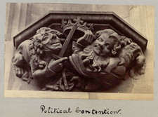 Angleterre, Cathédrale de Chester, Sculpture Political Contention, Tirage vintag
