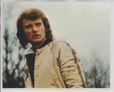 JOHNNY  HALLYDAY   N° 128  : PHOTO DE MAGAZINE  PLASTIFIEE .