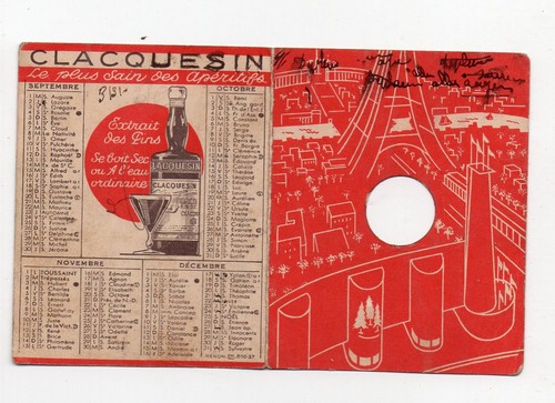Petit calendrier publicitaire - calendrier,