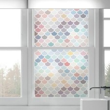 PVC Verre Givré Autocollant Coloré Vitrail Statique Film Fenêtre Intimité Salle