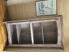 armoire une porte grillagée en pin massif peint style provençal, 4 étagères