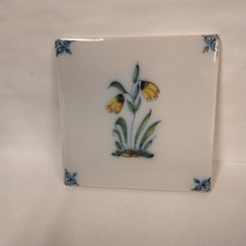 Ancien Carreau Carrelage Faience De Delft 13cm Fleur Tiles Azulejos Déco
