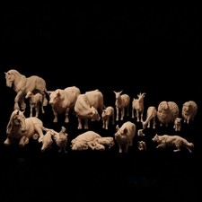 Ferme Animal Figurines 1:18 Miniatures non Peinte 1/18 Ferme Diorama Modélisme
