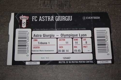 Ticket astra giurgiu - ticket, fc