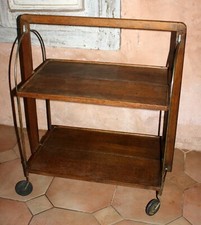 Table Desserte en bois pliante BOCADO par Marie Françoise Mondineu design 1950 *