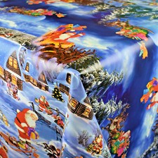 Nappe de Table en Toile Cirée Noël K25C Carré Rond Oval