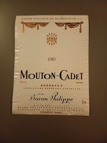étiquette vin mouton cadet - de,