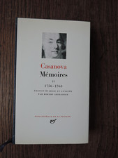 Bibliothèque de la Pléiade Mémoires Casanova tome 2 , 1756-1763 jaquette étui