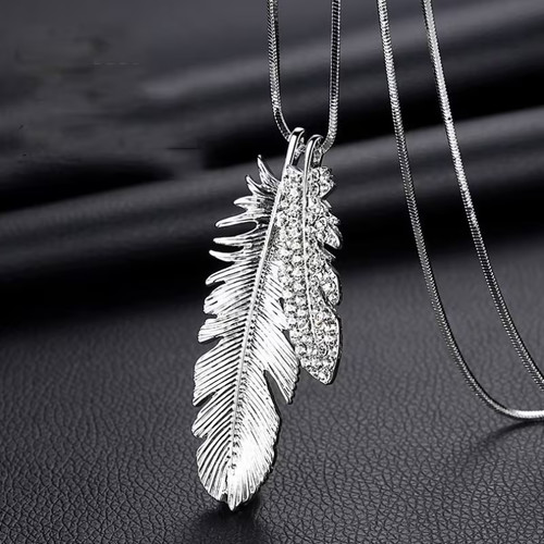 Collier femme plume - collier,
