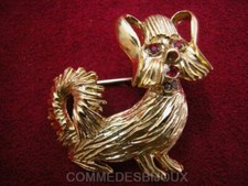 Broche "Shih Tzu" dorée Chien
