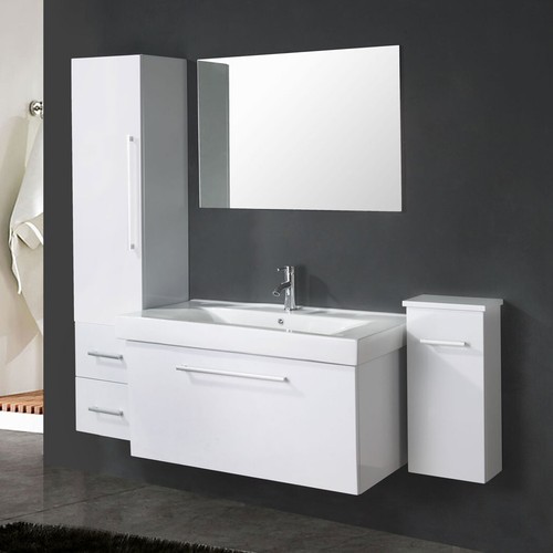 Meuble salle bain blanc 100 - de,